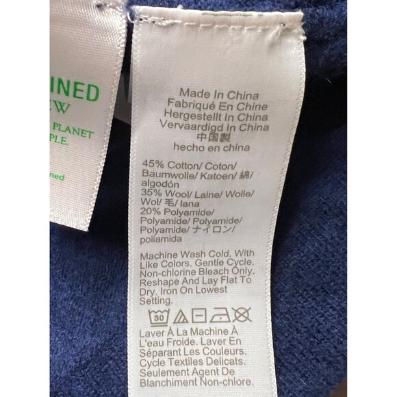 J.Crew Blue Teddie Crewneck Wool Blend Long Sleeve Sweater Women's Size 2 - Picture 4 of 7